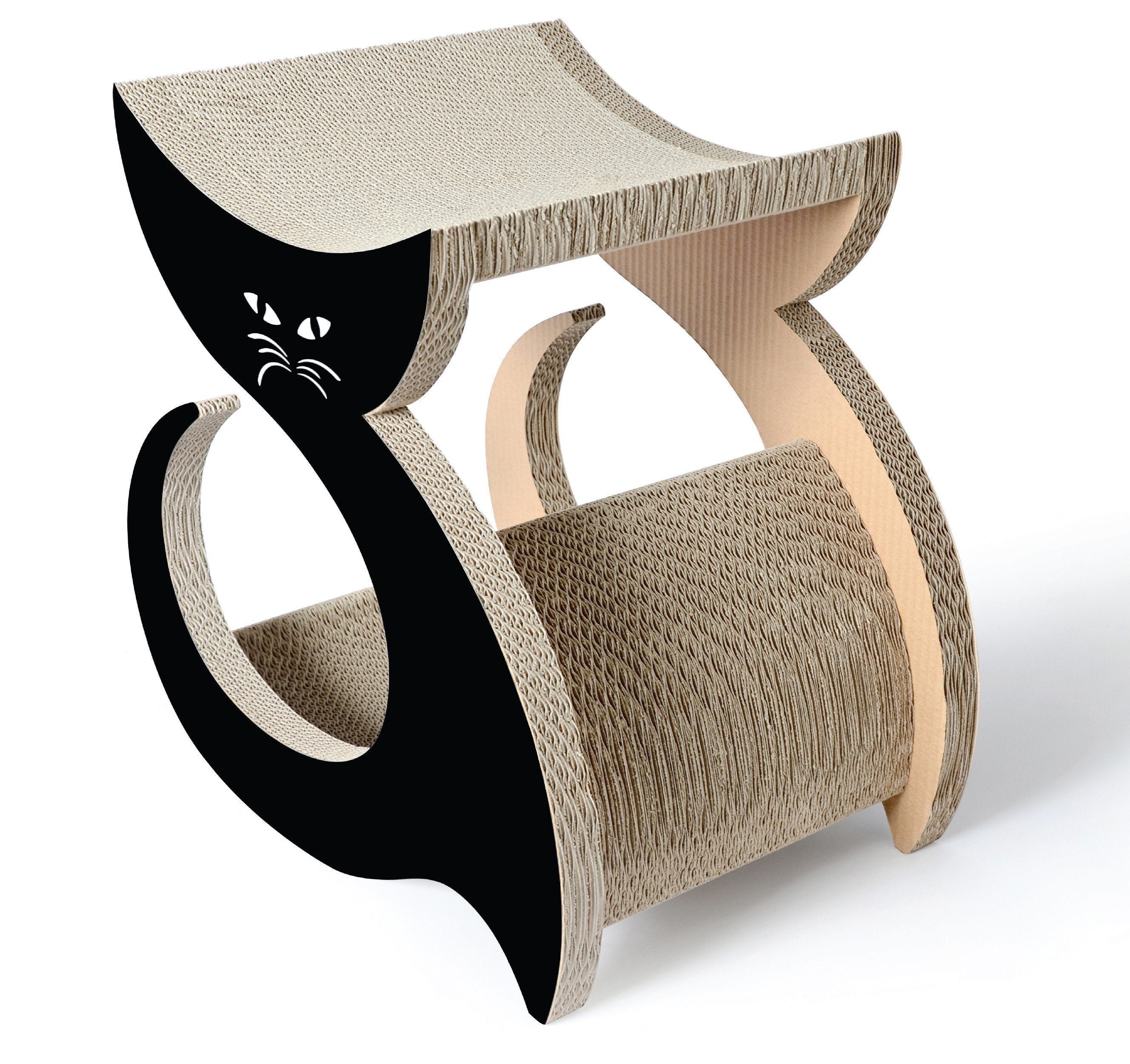 Pet Life ® Purresque Modern Fashion Designer Premium Quality Kitty Cat Scratcher Lounger Lounge with Catnip