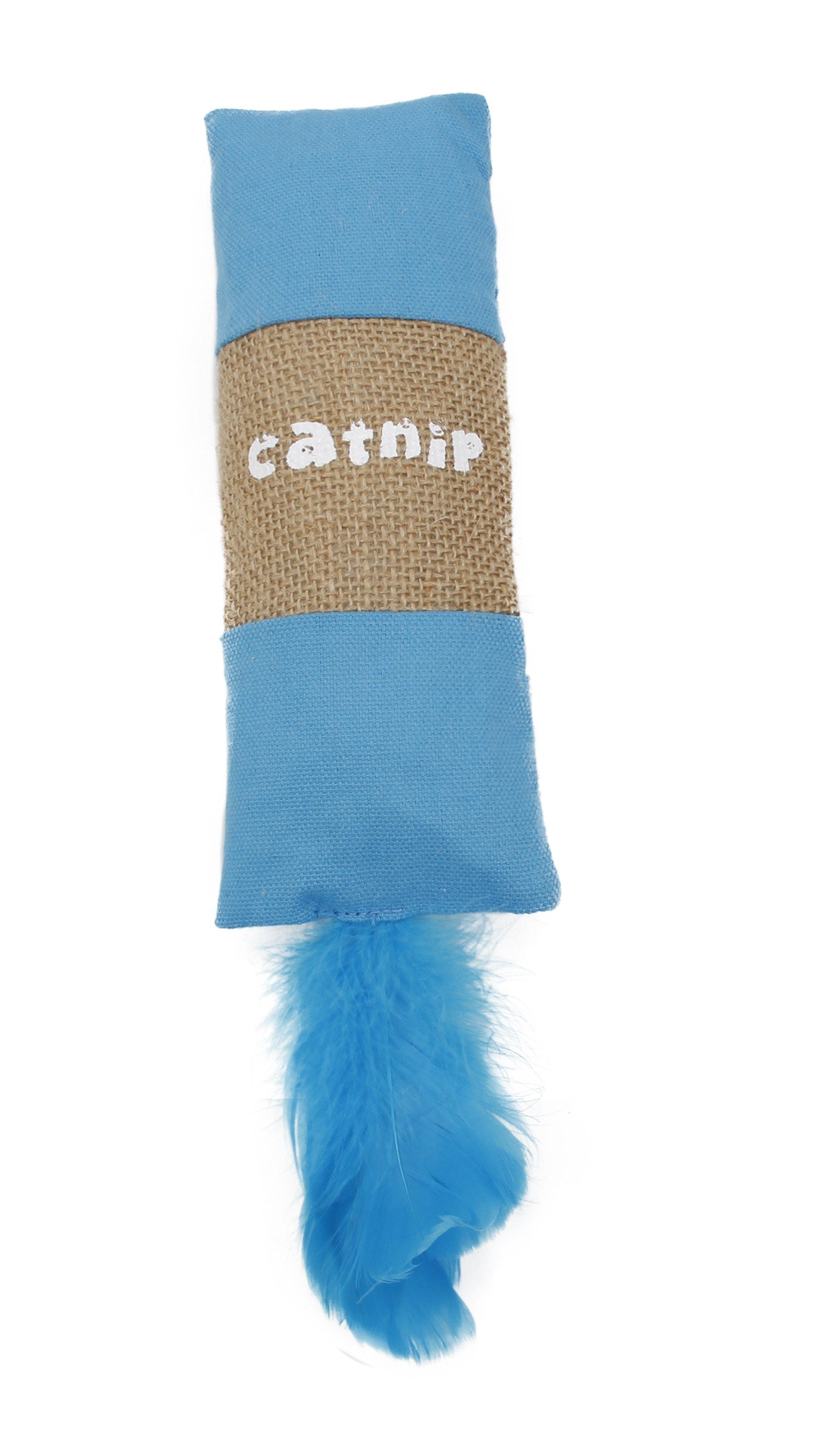 Pet Life ® Duffle Feathered Squeak and Crinkle Teaser Plush Cat Toy