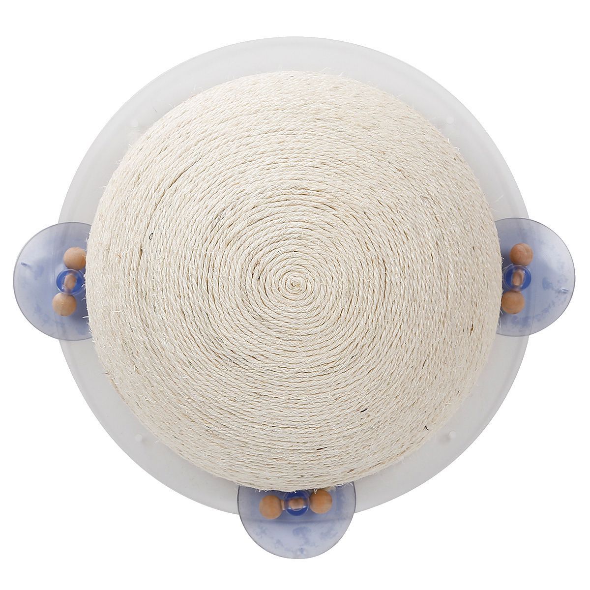 Pet Life ® Stick N Claw Sisal Rope and Toy Suction Cup Circular Cat Scratcher
