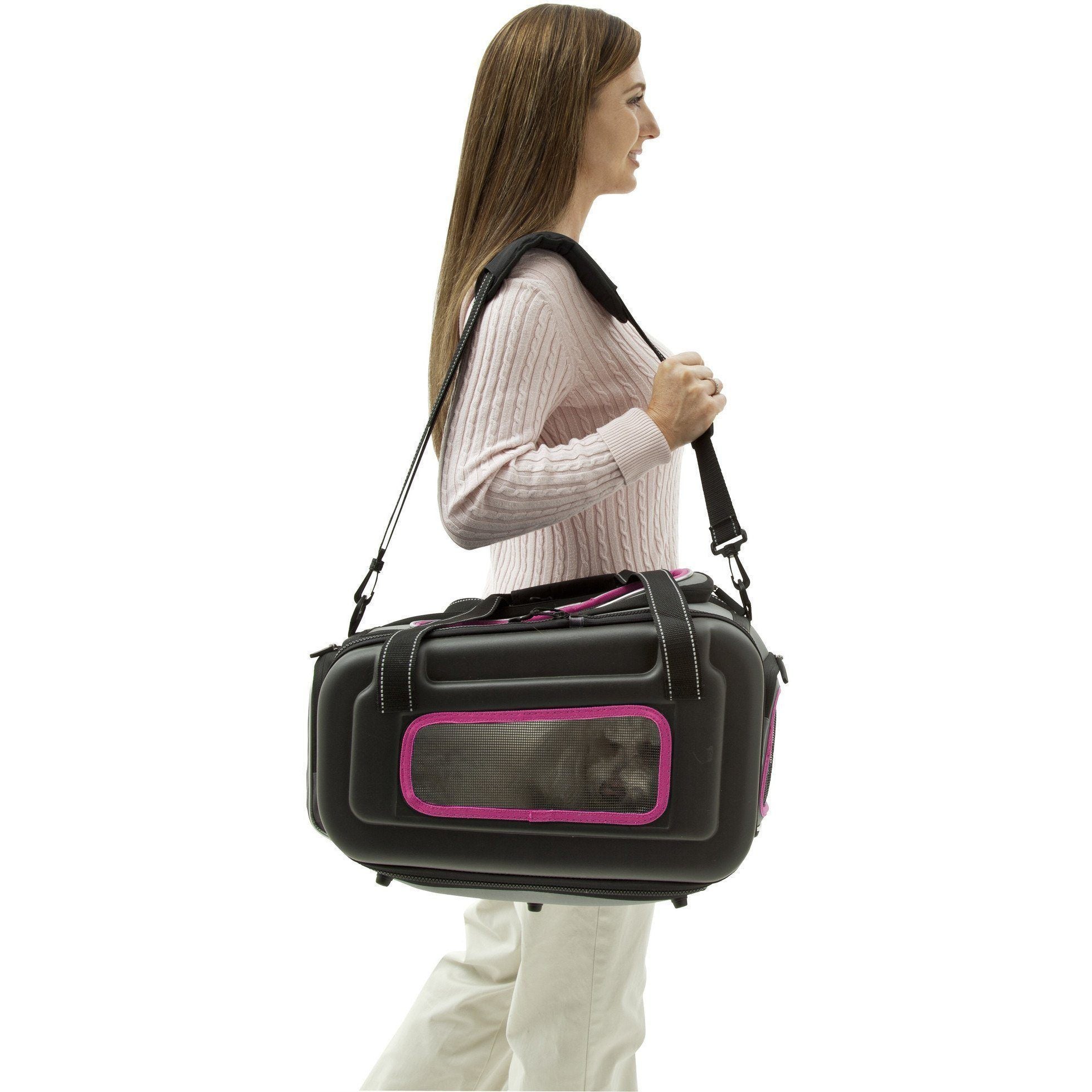 Pet Life ® Stow-Away Airline Approved Ergonomically designed Collapsible Lightweight Travel Pet Dog Carrier