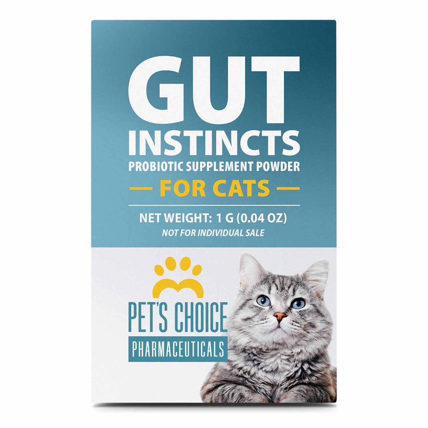 Pets Choice Gut Instincts Probiotic Supplement for Cats, Digestive & Immune Support, 30 Powder Packets, Made in USA
