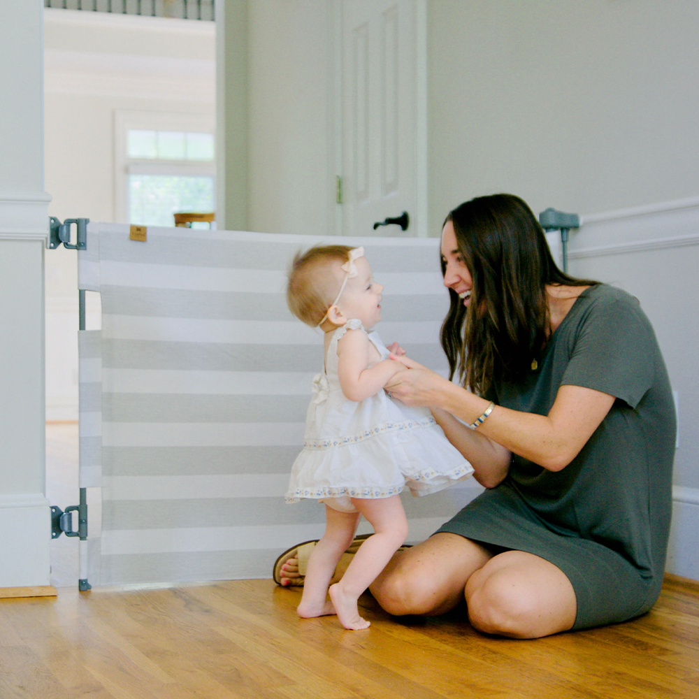 Crypton® Fabric Baby & Pet Safety Gate  Stylish, Stain-Resistant, PFAS-Free