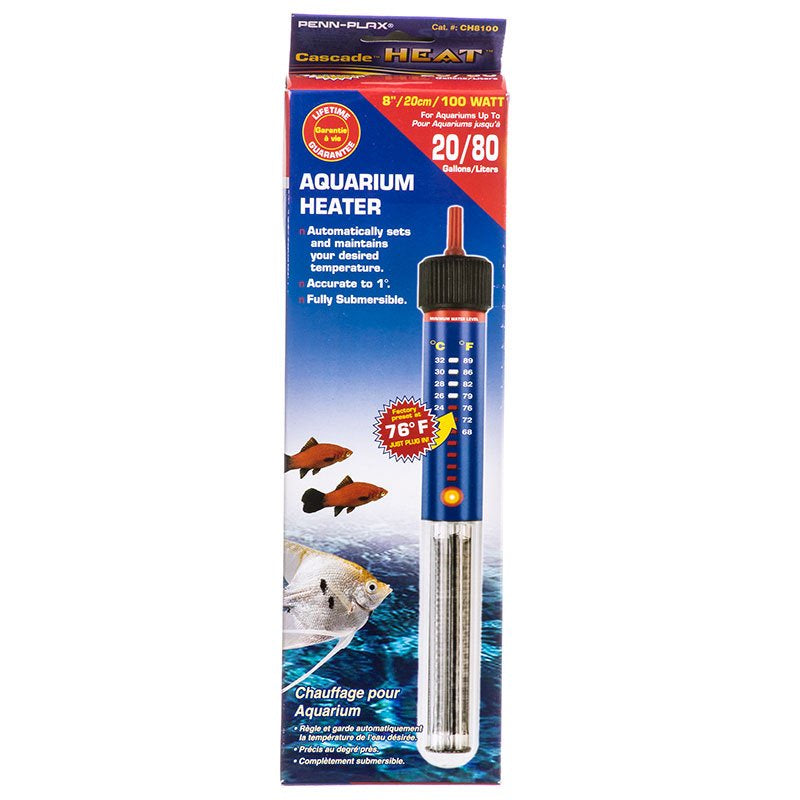 Penn-Plax Cascade Heat Aquarium Heater – Fully Submersible – Great For Freshwater And Saltwater Fish Tanks – 8.5” Length – 100 Watt