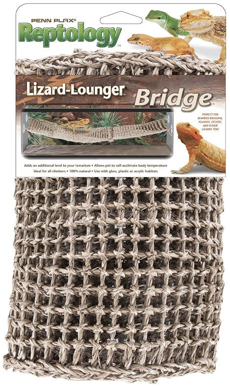 Penn-Plax Reptology Lizard Lounger Bridge – 100% Natural Seagrass Fiber – Great For Bearded Dragons, Anoles, Geckos, And Other Reptiles – Extra-Extra Large