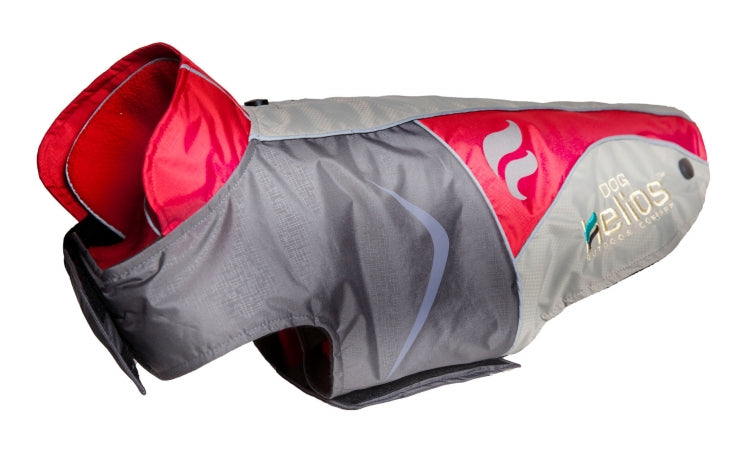 Helios Lotus-Rusher Waterproof 2-In-1 Convertible Dog Jacket With Blackshark Technology  Red - Small