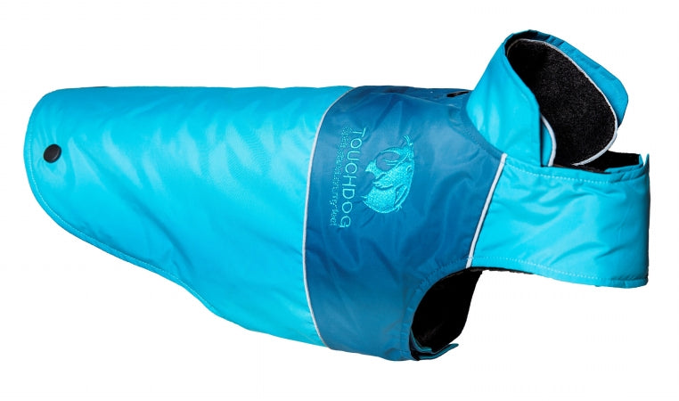 Touchdog Lightening-Shield Waterproof 2-In-1 Convertible Dog Jacket With Blackshark Technology  Blue - Extra Small