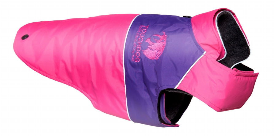 Touchdog Lightening-Shield Waterproof 2-In-1 Convertible Dog Jacket With Blackshark Technology  Pink - Large