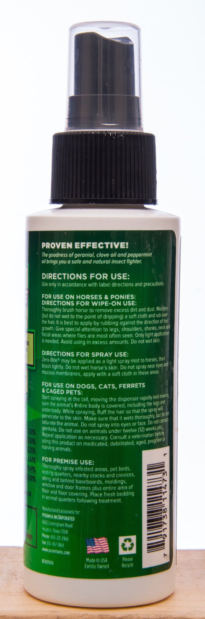Pyranha Zero-Bite Natural Fly Spray
