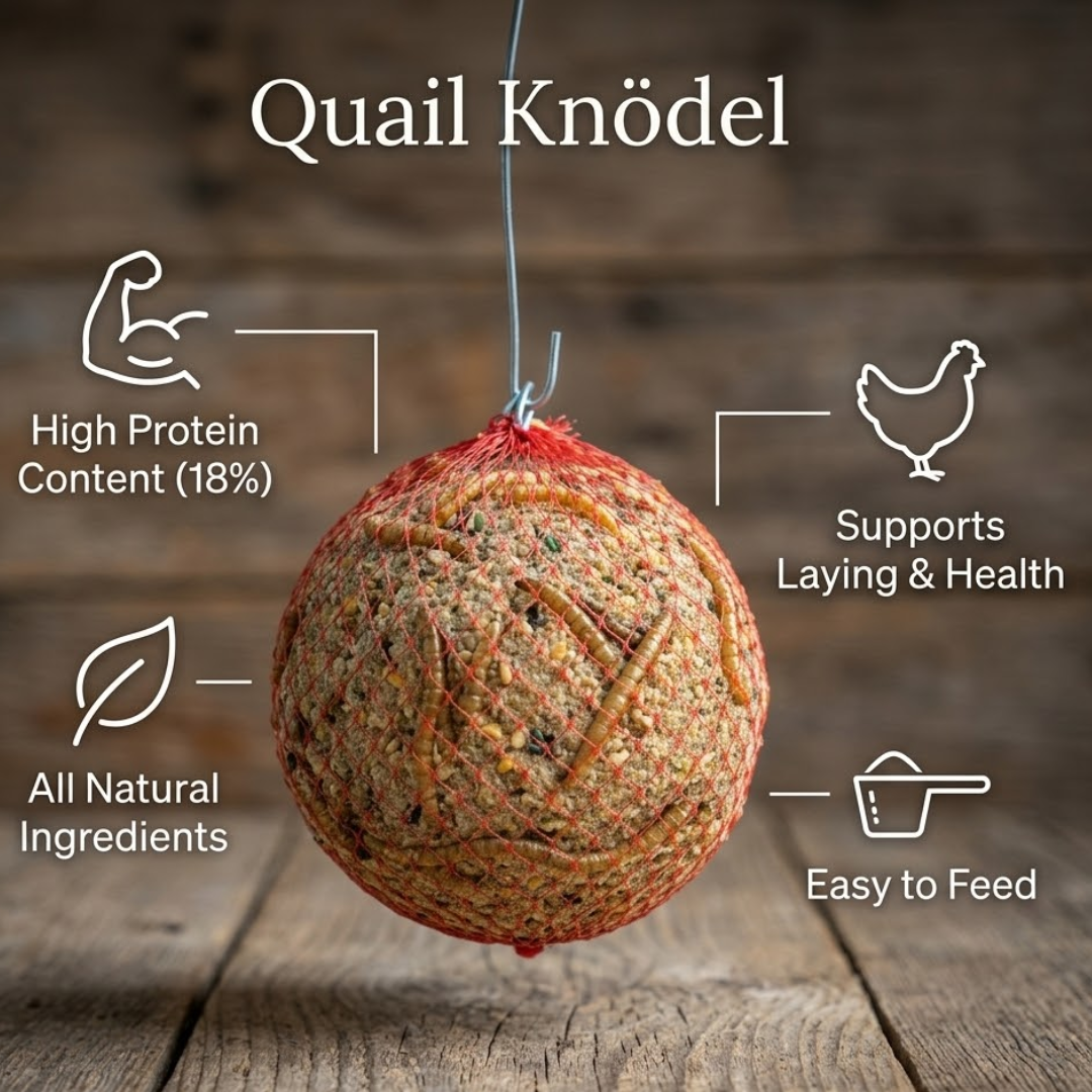Quail & Gamebird Knödel — Enrichment Feed Ball with Mealworms 2 pack