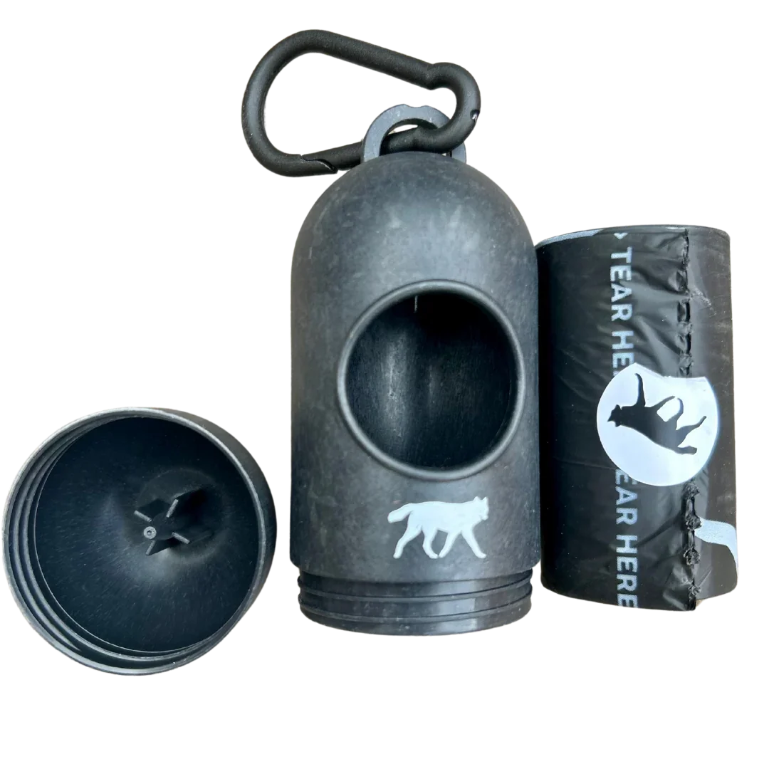 bamboo poop bag dispenser + compostable roll