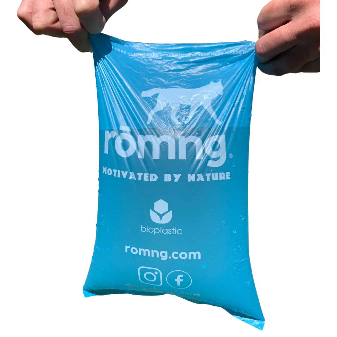 bio-based dog poop bags + bamboo dispenser