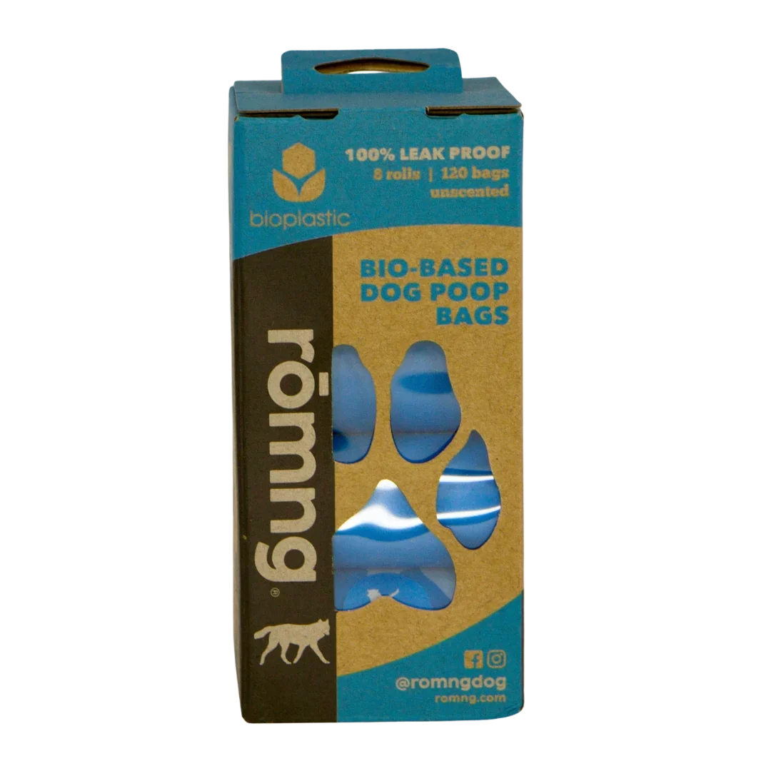 bio-based dog poop bags + bamboo dispenser