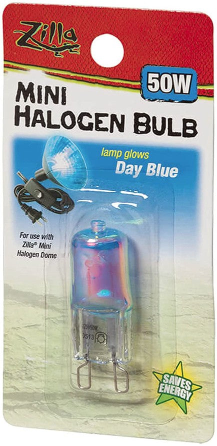 Zilla Mini Halogen Lamp Reptile Bulb, 50-Watt, Day Blue (3 Pack)