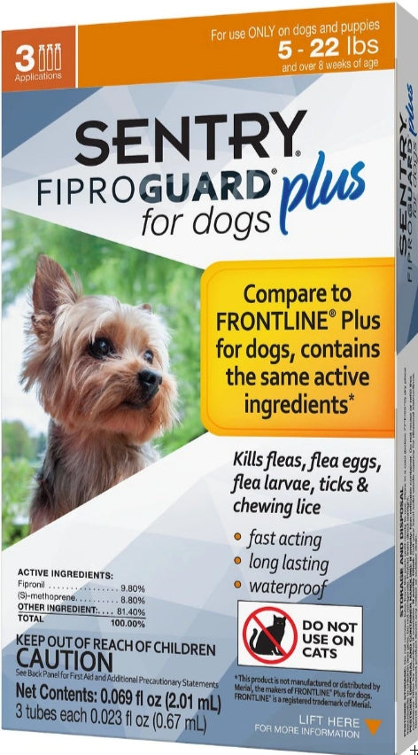 Sentry FiproGuard Plus IGR Flea and Tick Control for Small Dogs and Puppies