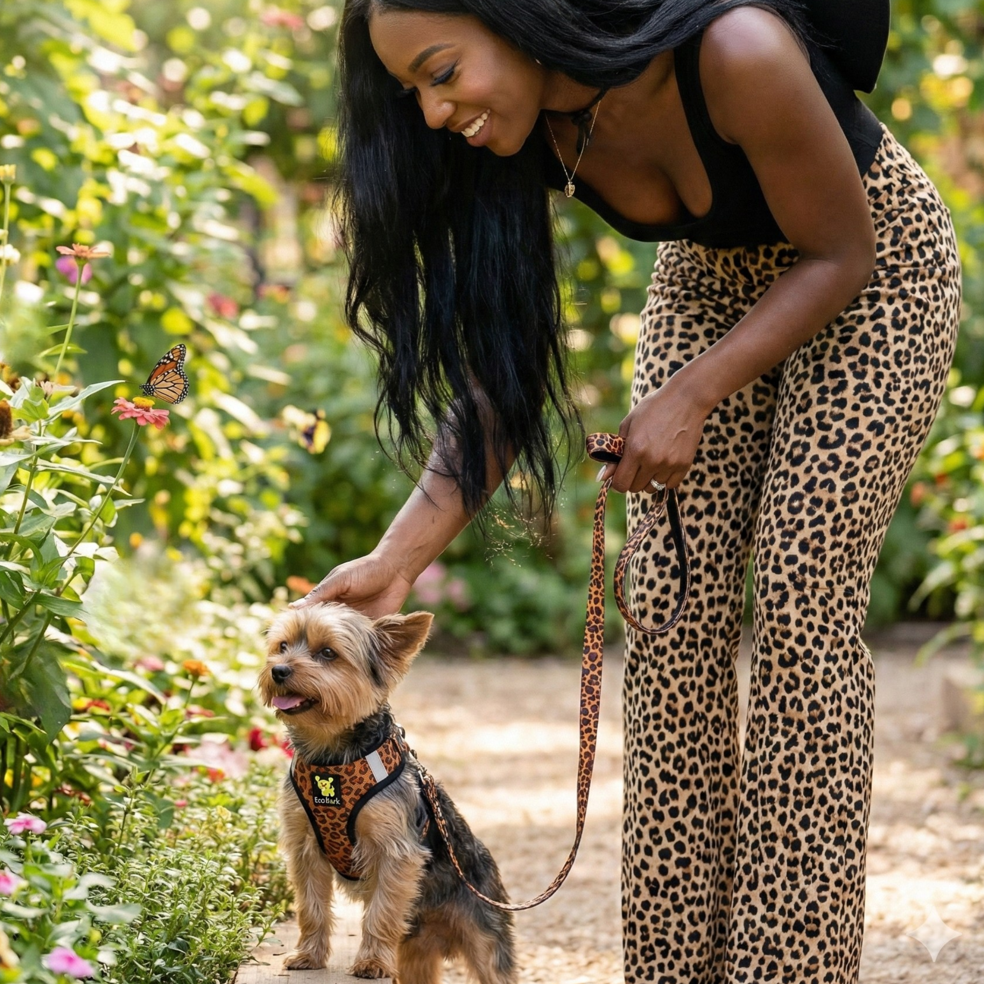 EcoBark Cheetah Dog Leash- Padded Comfort Grip Leash - 4ft, 5ft, and 6ft Leash for Small and Medium Dogs