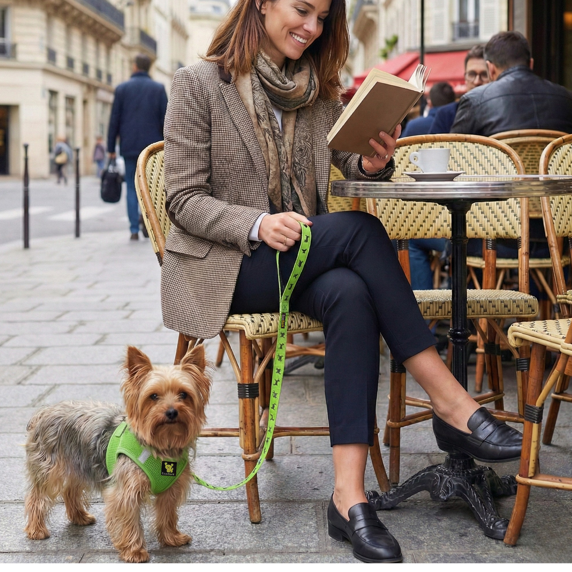 EcoBark Step In Dog Harness - Teacup & Small Breeds- Reflective Soft Mesh Harness for Teacup, Small Dogs and Puppies / Lime Green