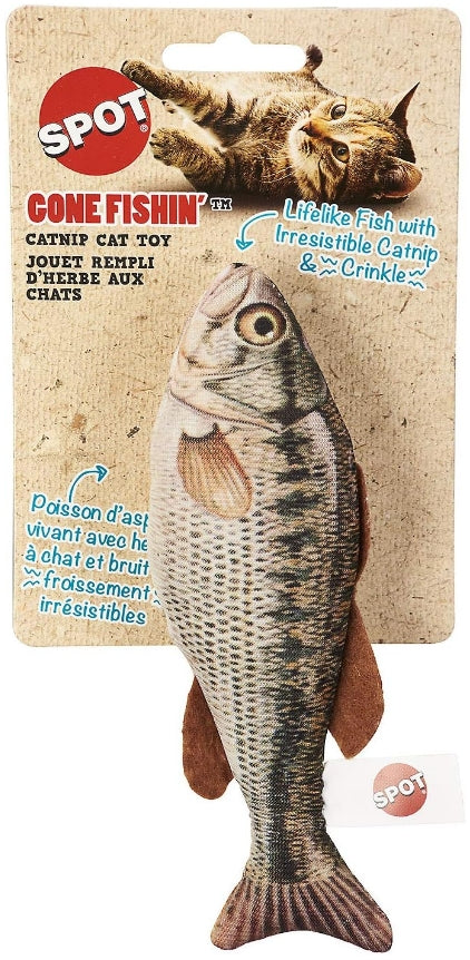 Spot Fanatic Fish - Plush Cat Toy With Catnip And Crinkle Sound, Realistic Looking Fish Toy For Cats & Kittens To Cuddle, Chase, Hug, Kick, And Swat -6.5In, 1 Piece