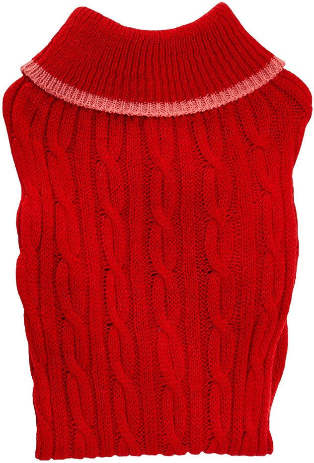 Fashion Pet Cable Knit Dog Sweater - Red (3 Pack)