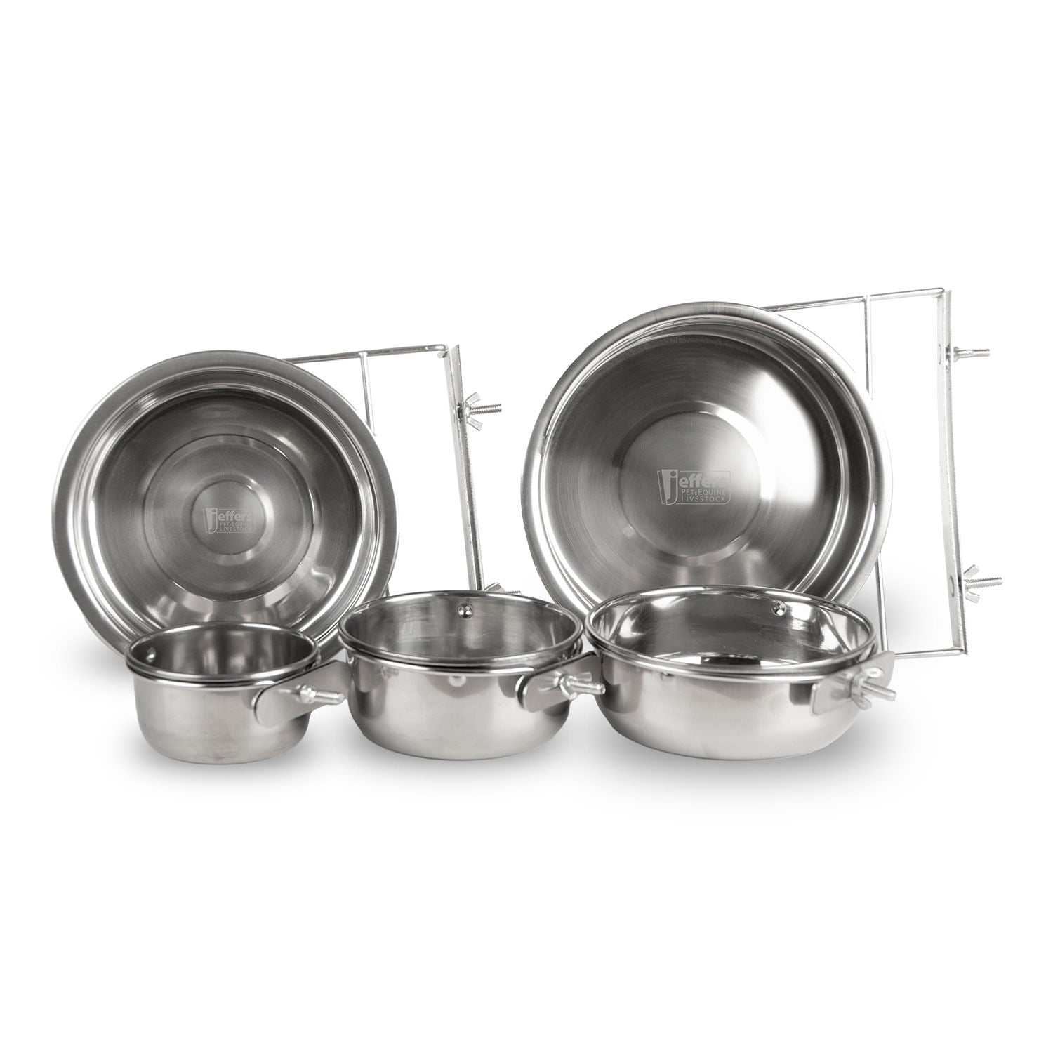 Jeffers Stainless Steel Coop/Kennel Cup with Clamp