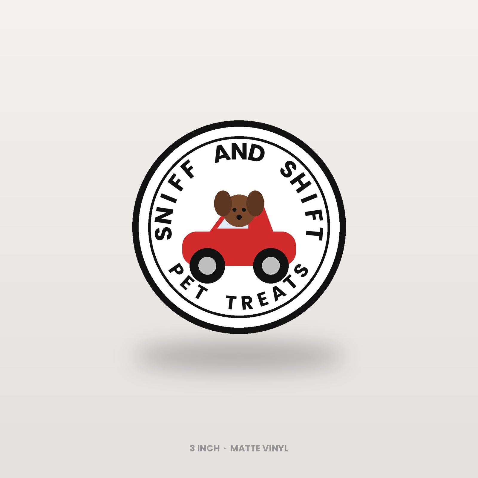 Sniff and Shift 3-Inch Circle Sticker: Matte