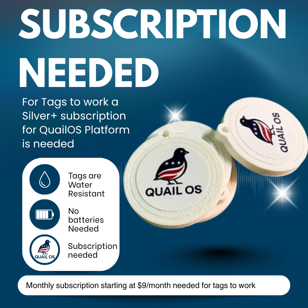 QuailOS Tap and Track Kit — NFC Starter package (6 Tags, 2 Mounts, 2 Hatch Eggs)