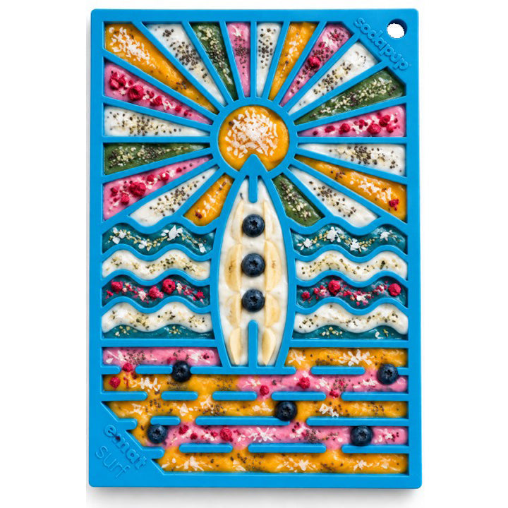 Surfs Up eMat - Small Lickmat for Dogs and Cats | Beach-Themed Design | SodaPup
