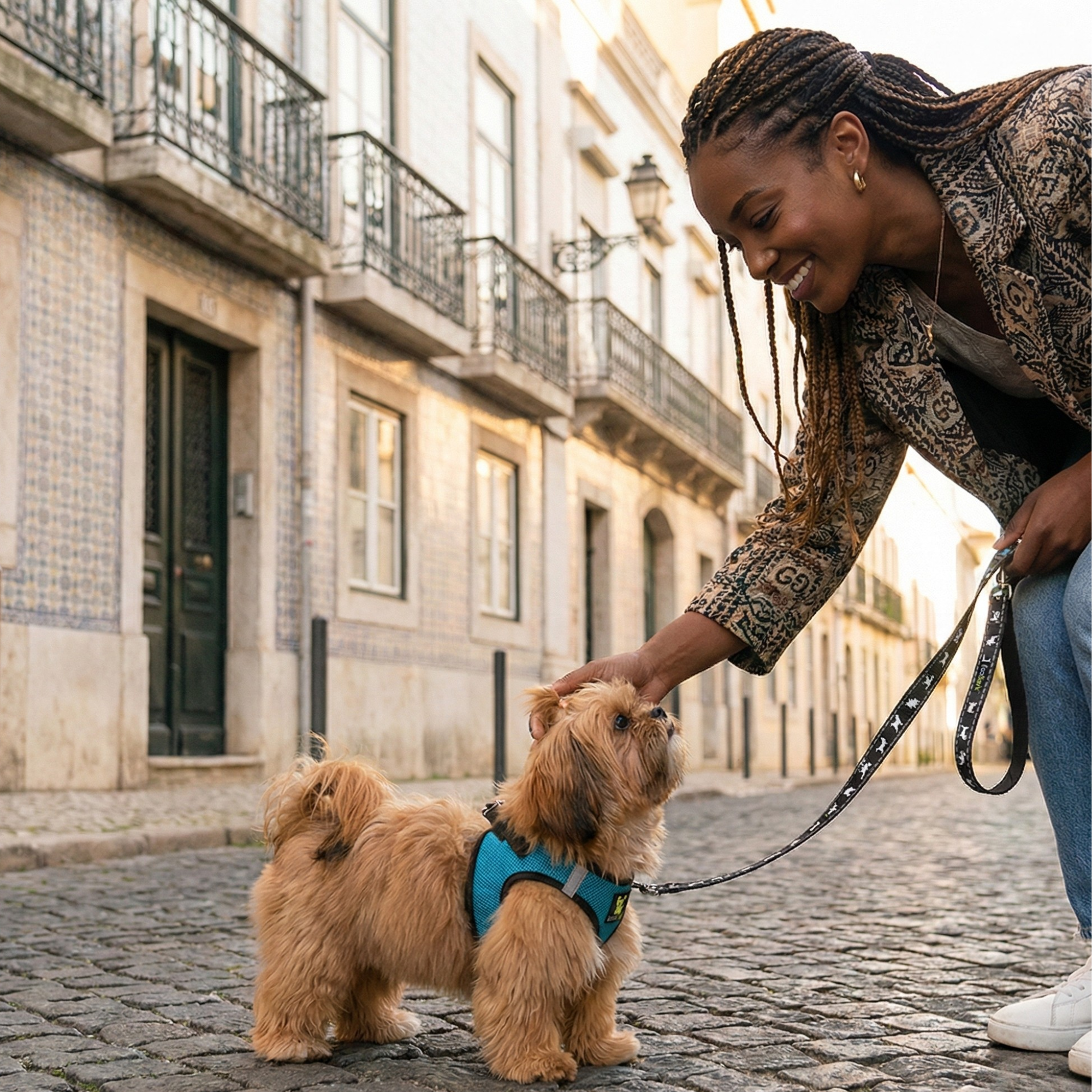EcoBark Step In Dog Harness - Teacup & Small Breeds- Reflective Soft Mesh Harness for Teacup, Small Dogs and Puppies / Teal