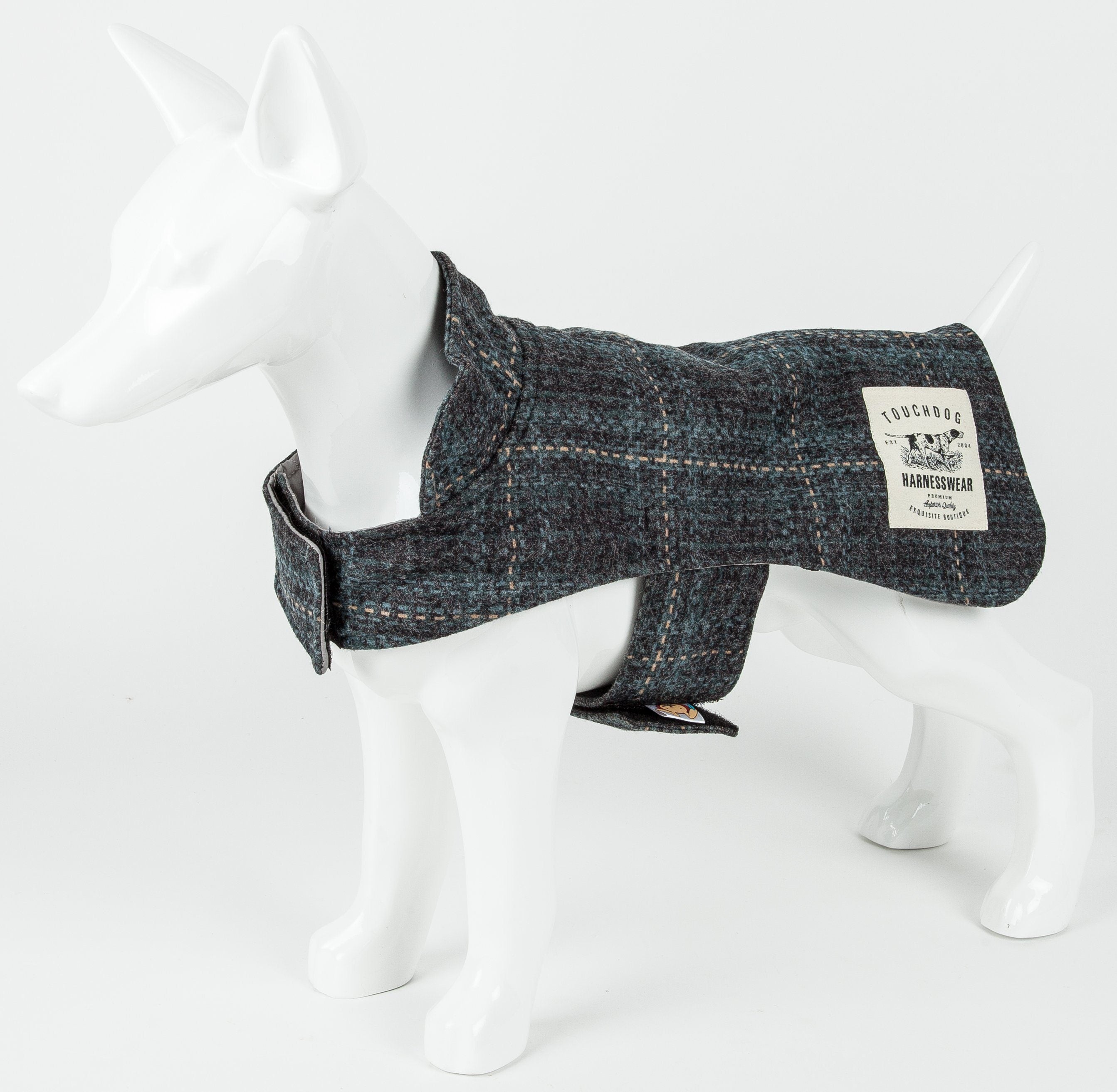 Touchdog ® 2-In-1 Windowpane Plaid Matching Dog Jacket and Reversible Dog Mat