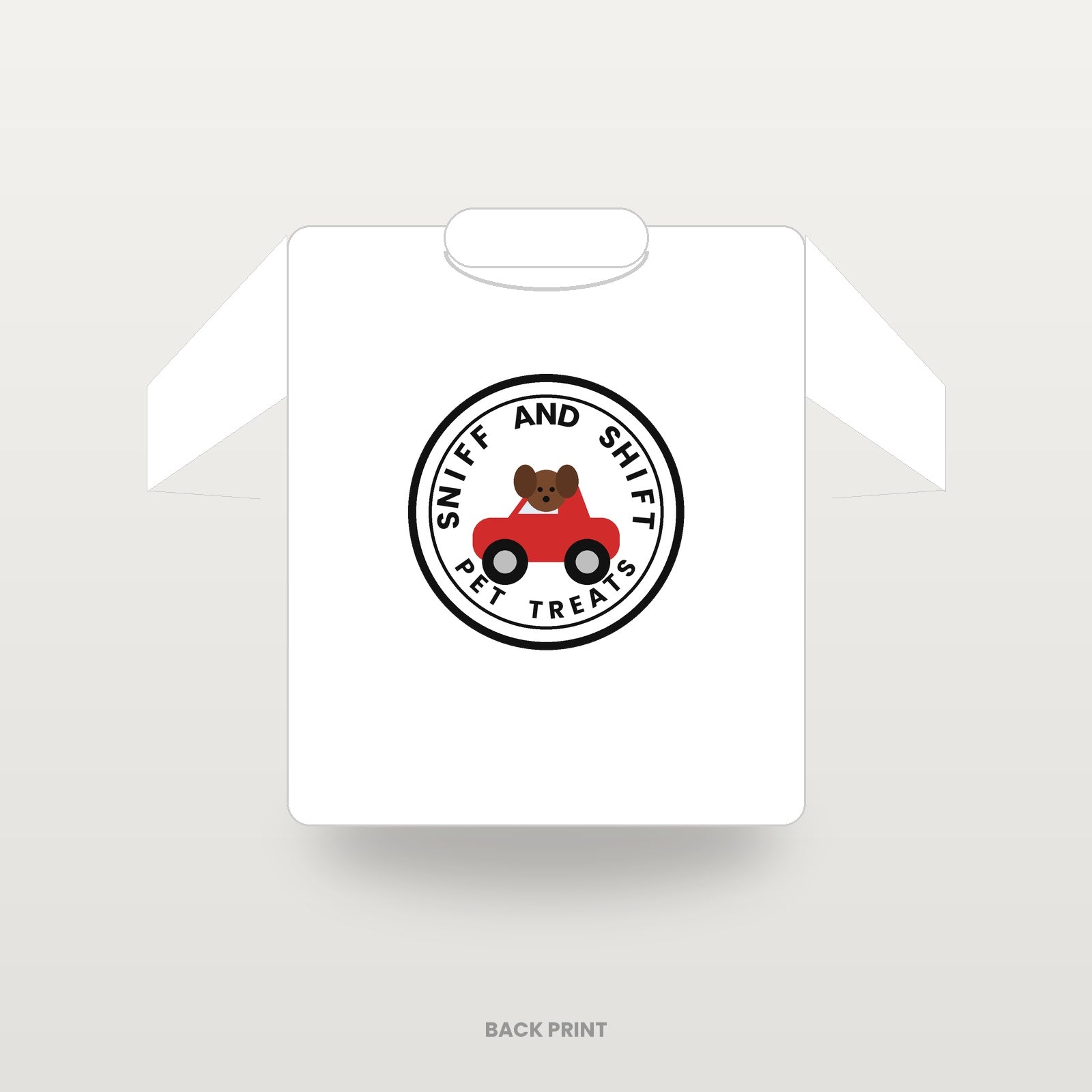 Sniff and Shift Circle-Logo T-Shirt: Car Culture for Dog People