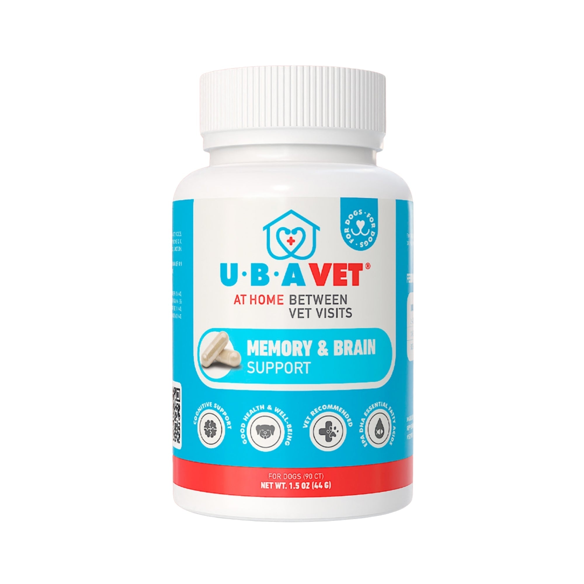 UBAVET Memory & Brain Support for Senior Dogs, 90 Capsules