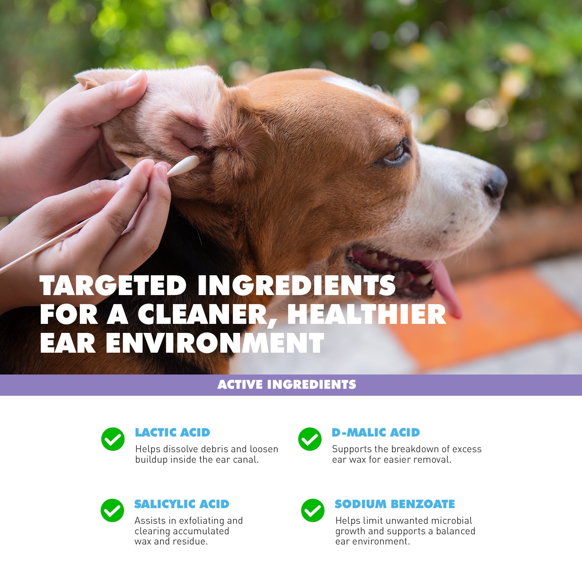 UBAVET Vet Ear Cleansing Solution for Dogs & Cats, 4 fl oz
