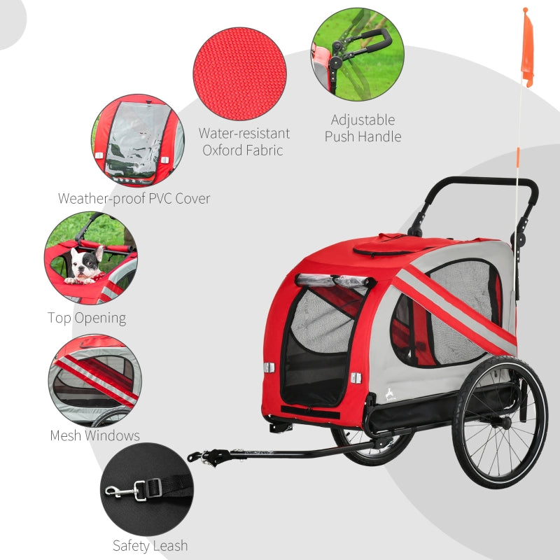 2-In-1 Pet Bike Trailer Stroller