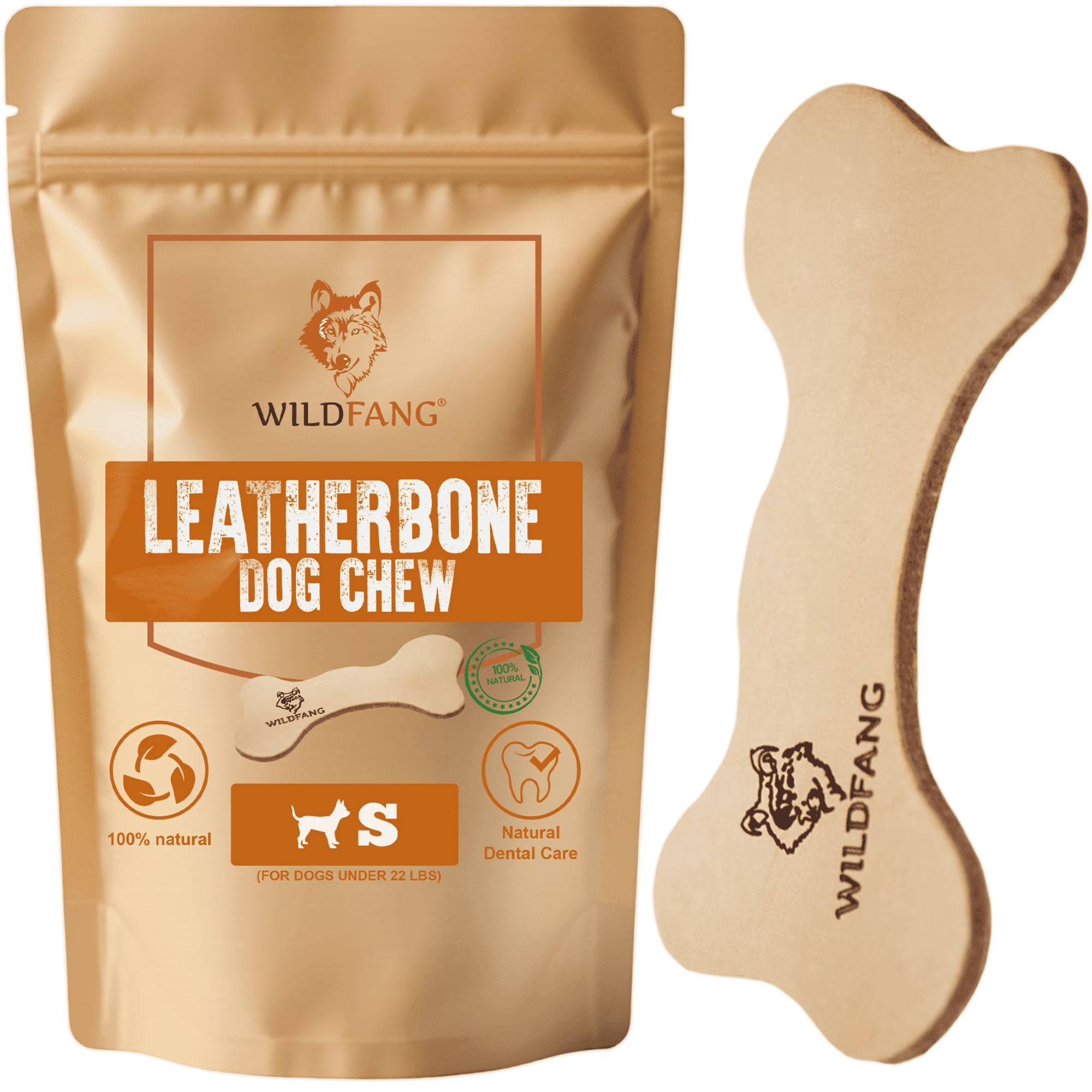 Natural Leather Dog Chew Bone – Vegetable-Tanned Cowhide