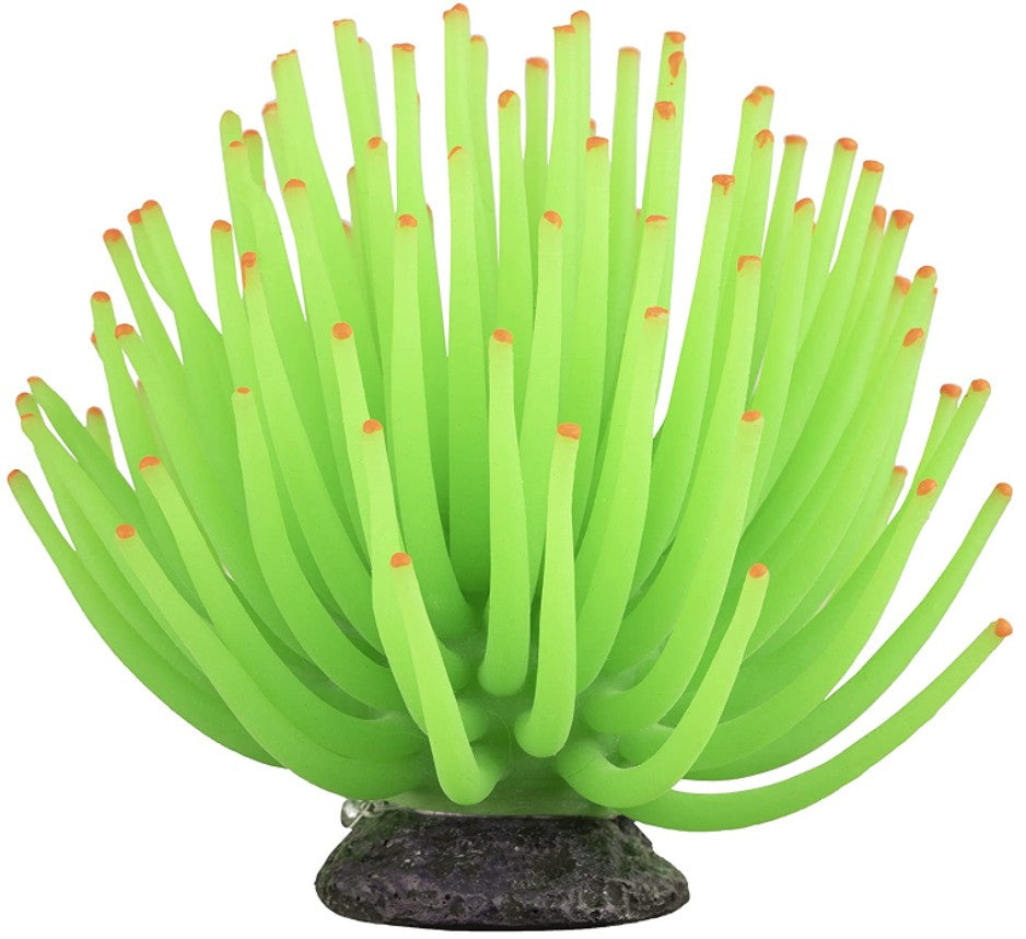 GloFish Anemone Aquarium Ornament Green