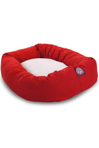40" Red & Sherpa Bagel Bed By Majestic Pet Products