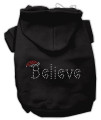 Believe Christmas Hoodie for Dogs Black/Large