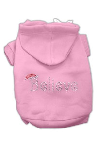Believe Christmas Hoodie for Dogs Pink/Large