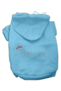 Believe Christmas Hoodie for Dogs Baby Blue/Small