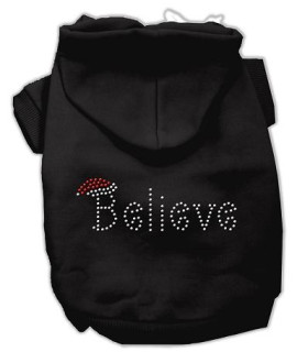 Believe Christmas Hoodie for Dogs Black/Small