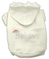 Believe Christmas Hoodie for Dogs Cream/Small