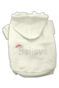 Believe Christmas Hoodie for Dogs Cream/XX Large