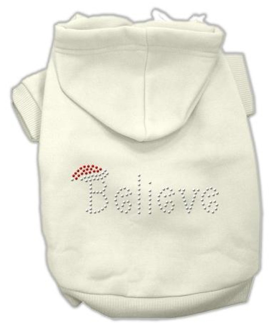 Believe Christmas Hoodie for Dogs Cream/XXX Large