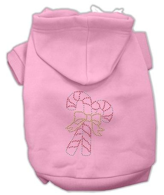 Candy Cane Dog Hoodie Pink/Large