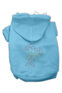 Candy Cane Dog Hoodie Baby Blue/Extra Large