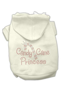 Candy Cane Princess Dog Hoodie Cream/XX Large
