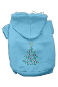 Christmas Tree Dog Hoodie Baby Blue/Large
