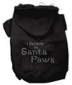 I Believe in Santa Paws Dog Hoodie Black/Extra Large