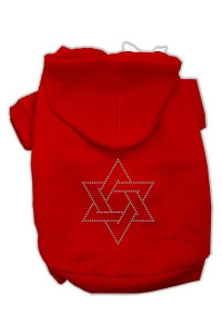Star of David Dog Hoodie Red/Extra Large