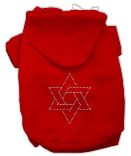 Star of David Dog Hoodie Red/XXX Large