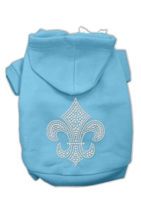 Holiday Fleur de lis Dog Hoodie Baby Blue/Extra Large